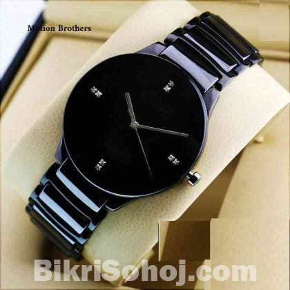 NRA11 Black Stainless Steel Watch with RAOLIAS Hands for Men